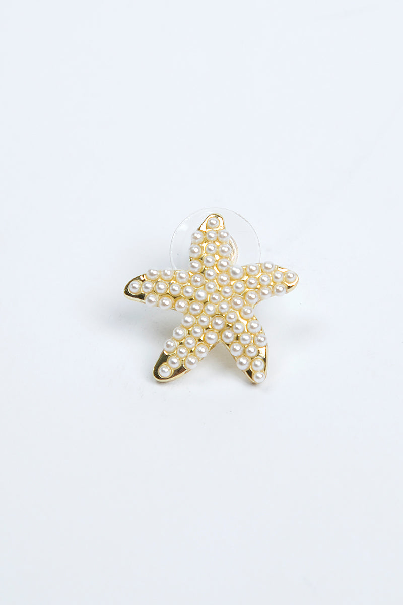Starfish Pearl Stud Earrings