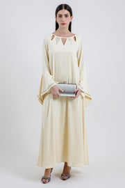 Maxi Dress with Cutout Neck