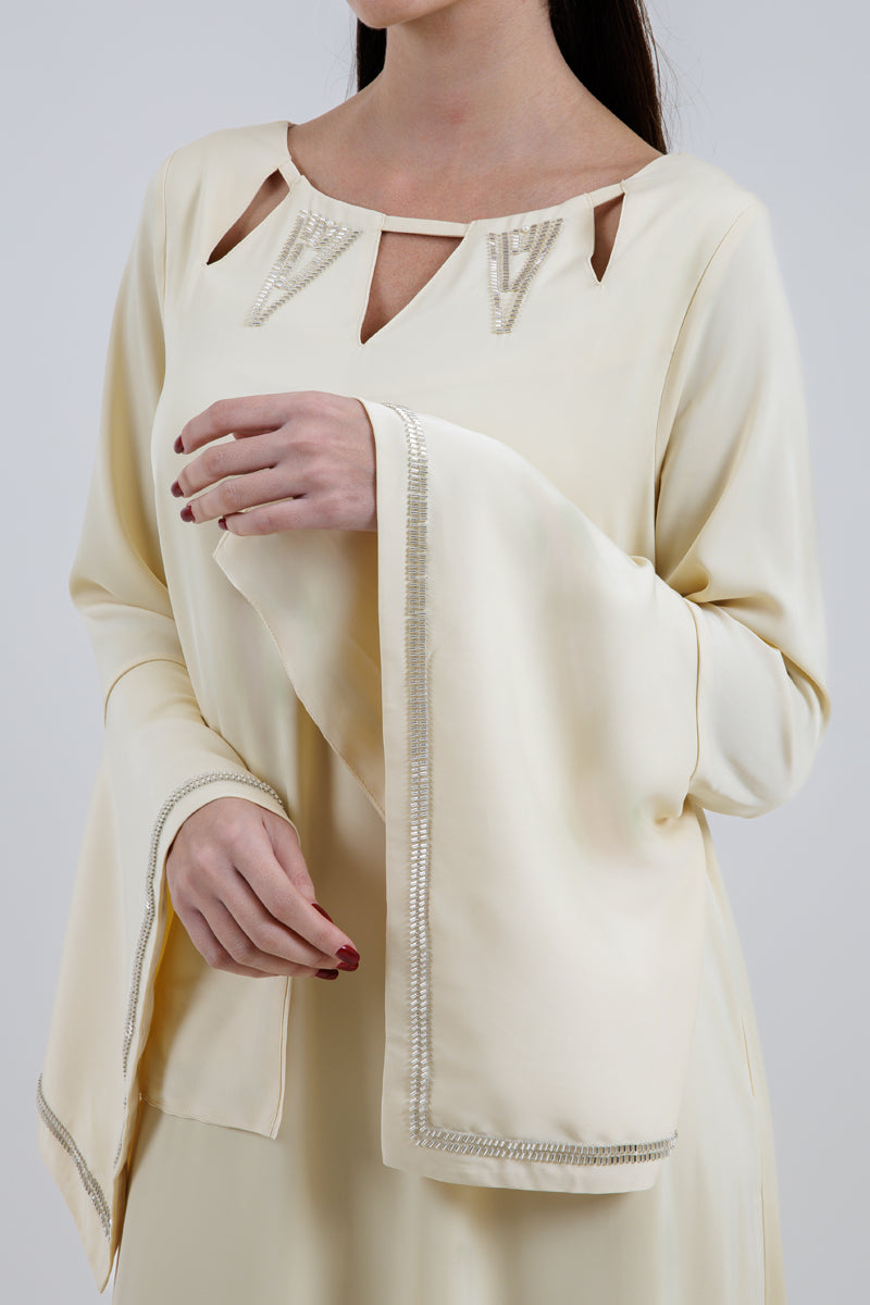 Maxi Dress with Cutout Neck