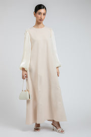 فستان ماكسي واسع بزخرفة على الكتف