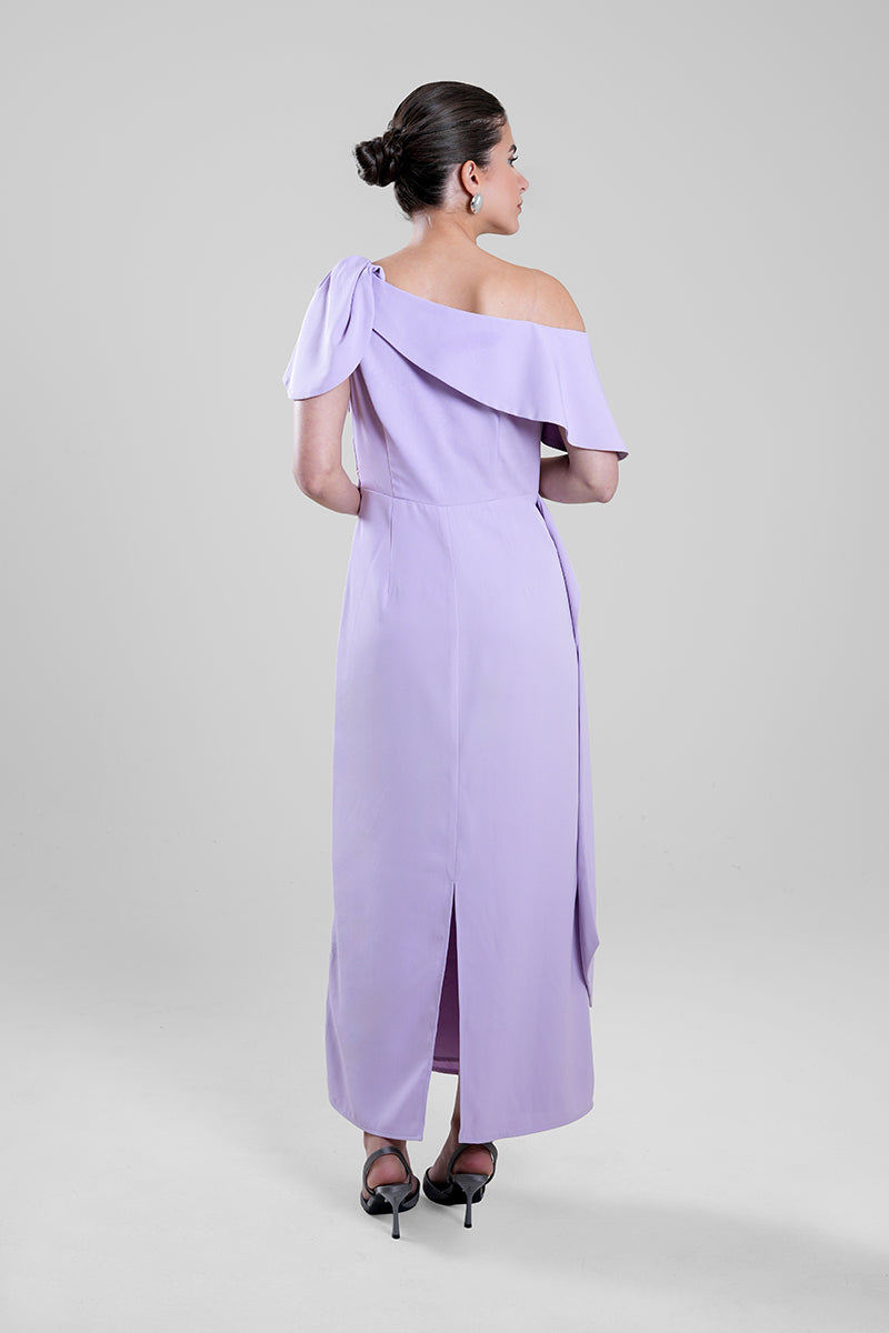 فستان ماكسي بكتف واحد