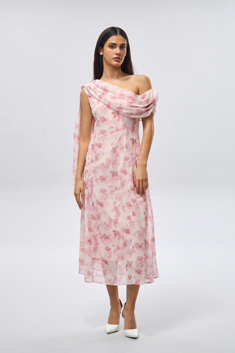 One Shoulder Midi Dress