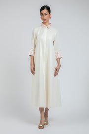Collared Button Front Midi Dress