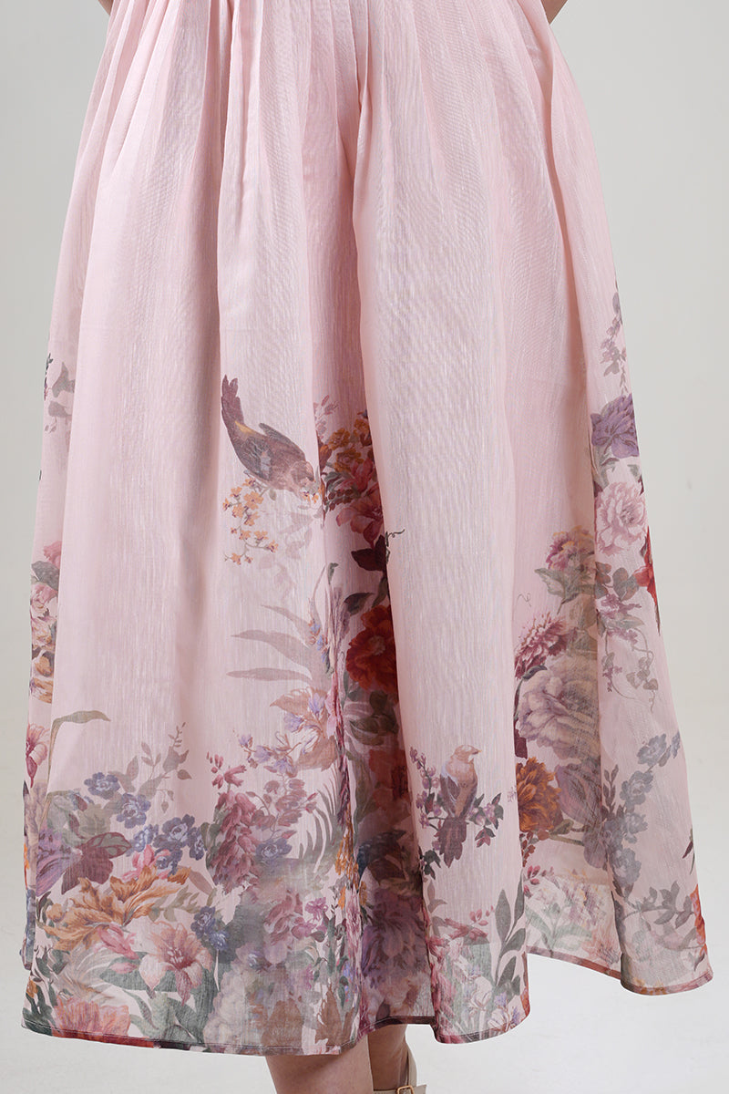 Spaghetti Strap Pleated Midi Dress