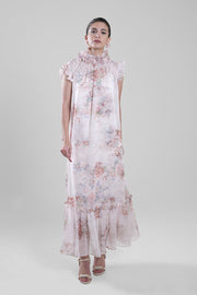 Printed Ruffled Maxi Dress