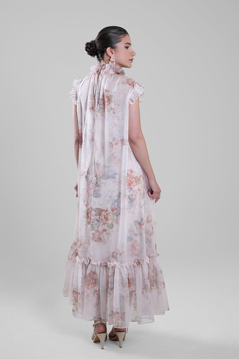 Printed Ruffled Maxi Dress