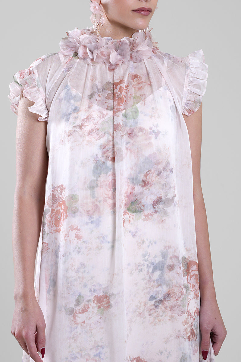 Printed Ruffled Maxi Dress