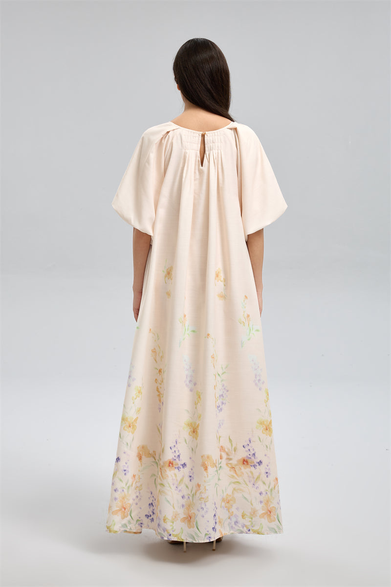 Flowy Dress With Puffed Sleeves