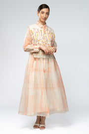 Embroidered Layered Shirt Dress