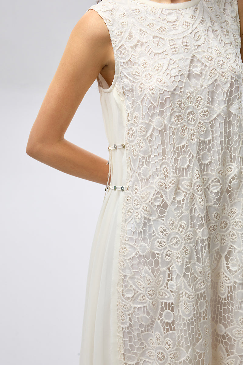Sleeveless Lace Midi Dress