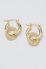 Interlocked Sparkle Hoop Earrings
