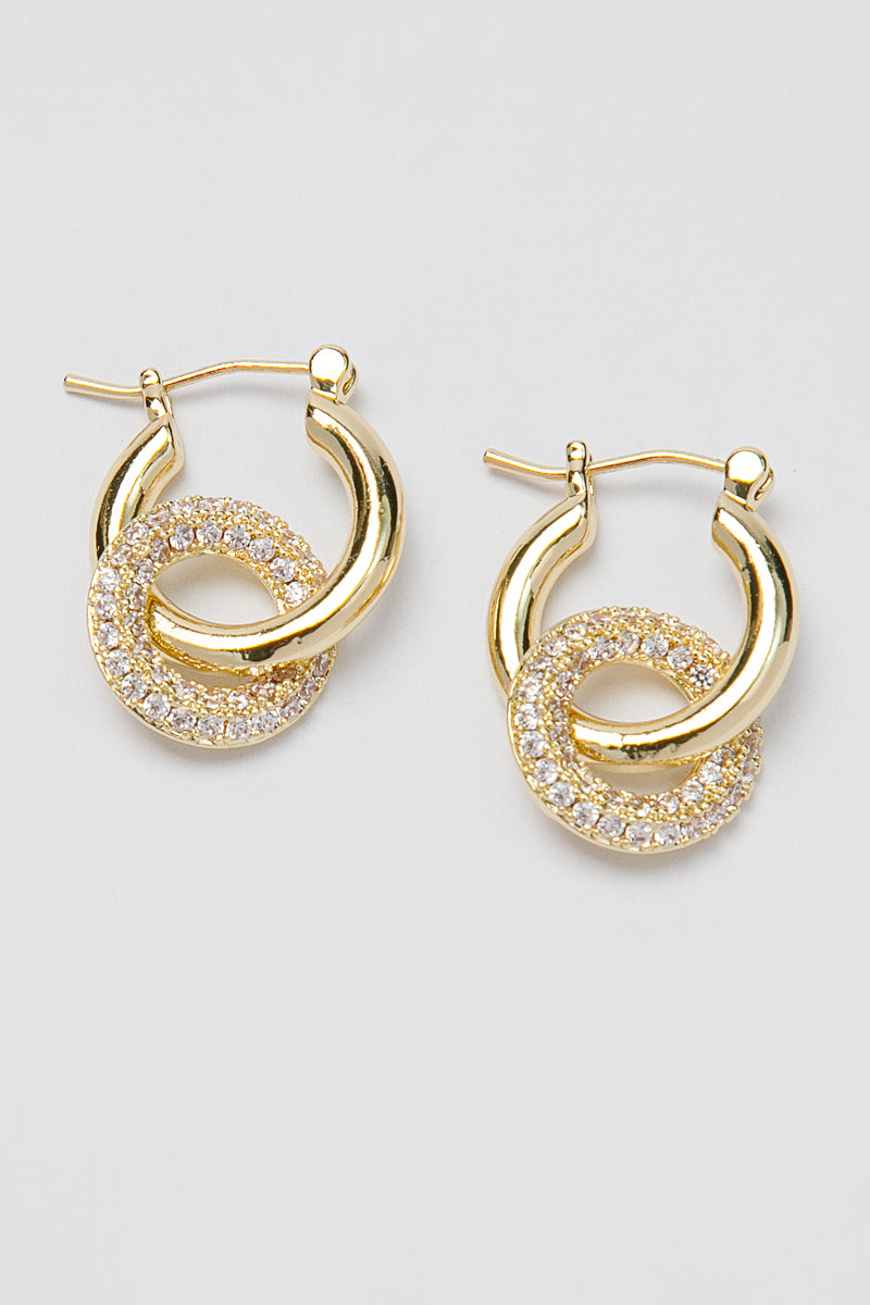 Interlocked Sparkle Hoop Earrings