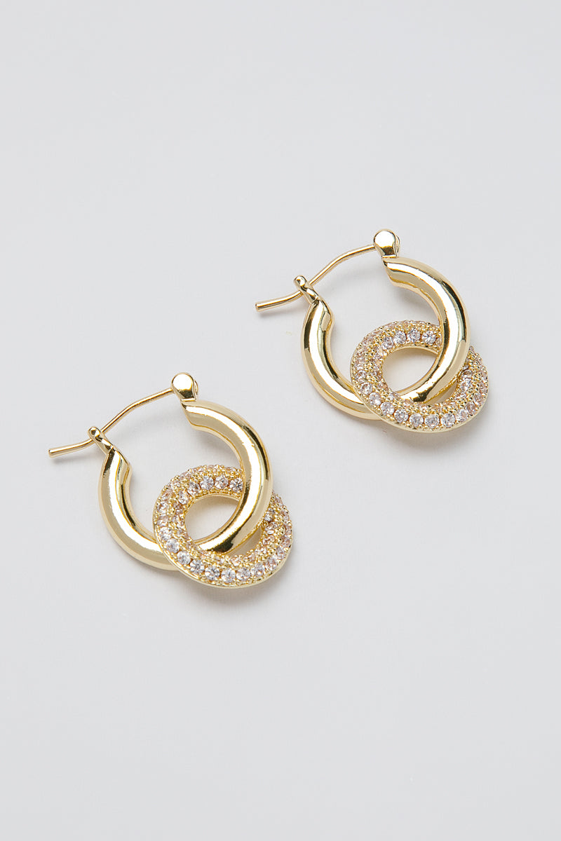 Interlocked Sparkle Hoop Earrings