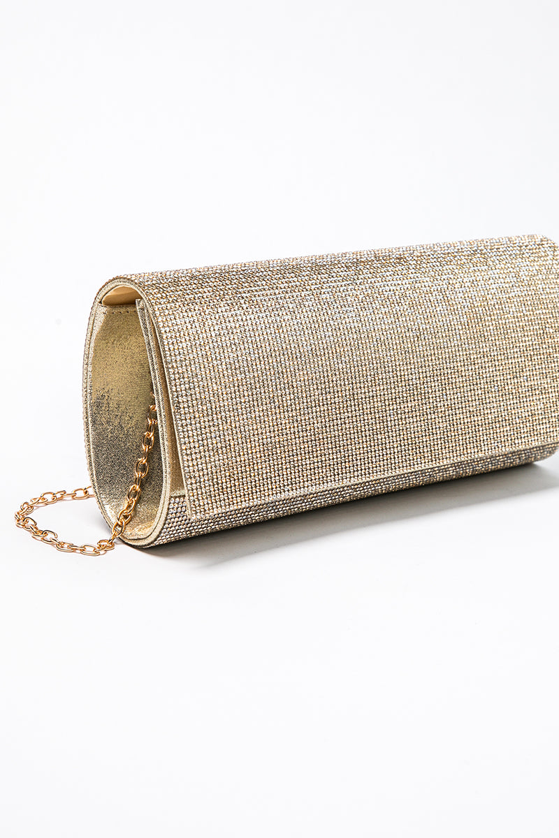 شنطة كلتش معدنية ناعمة مع سلسلة كتف