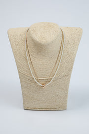 عقد بطبقتين مع لؤلؤ وتعليقة عقدة