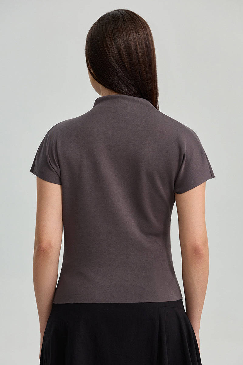 Draped Mock Neck Top