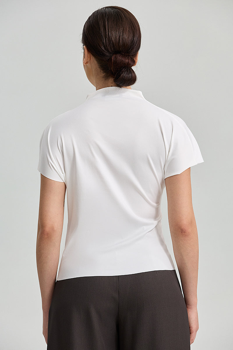 Draped Mock Neck Top