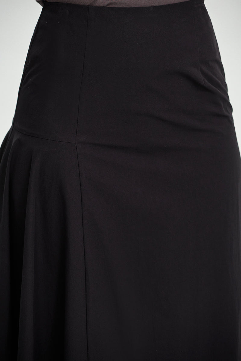 Side Pleated Midi Skirt