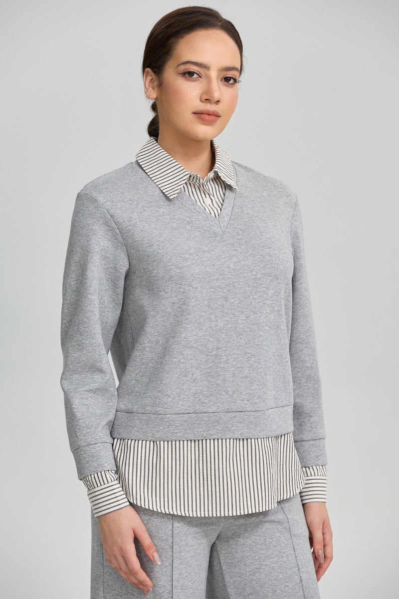 Layered Sweatshirt Top