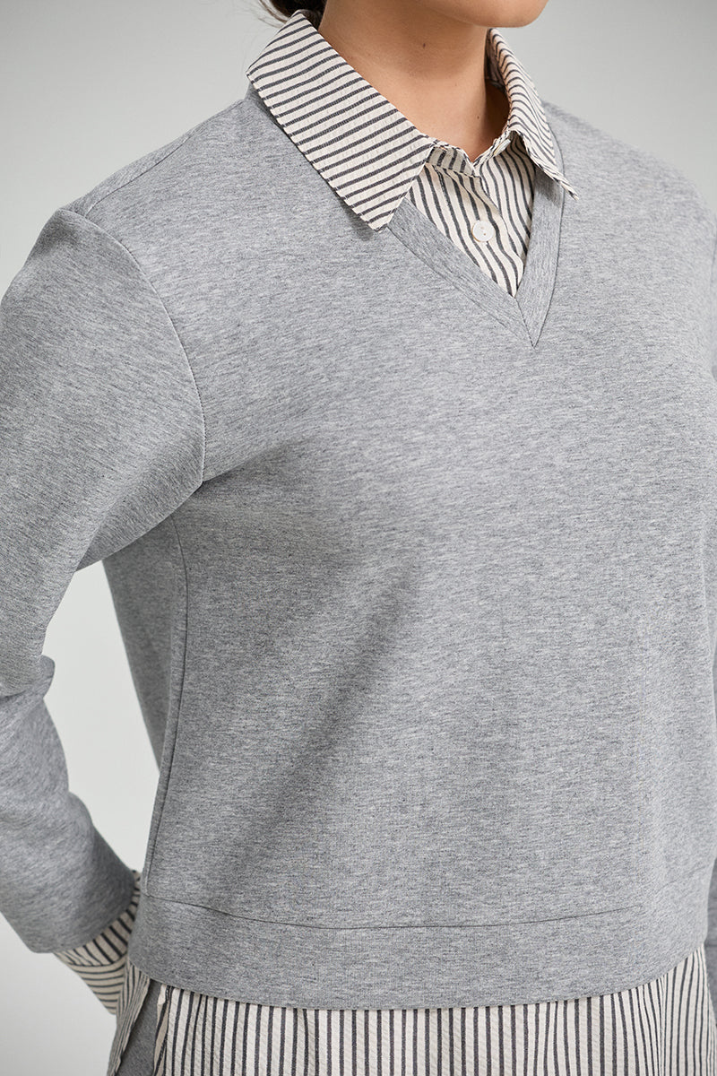 Layered Sweatshirt Top