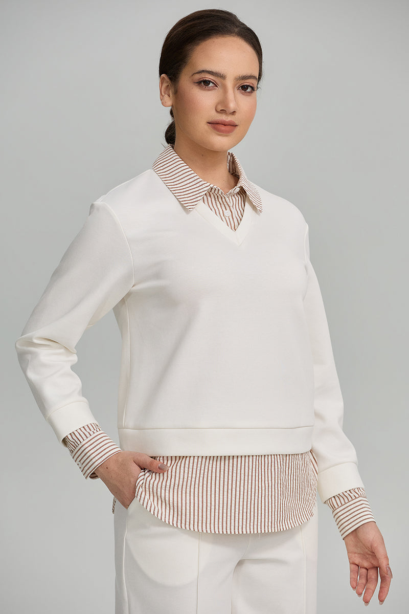 Layered Sweatshirt Top