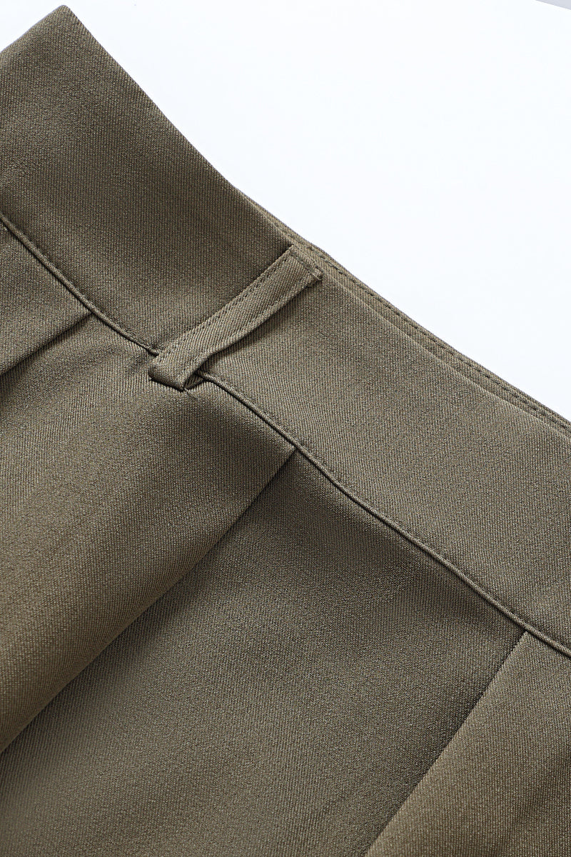 High Waist Pleated Midi Skirt