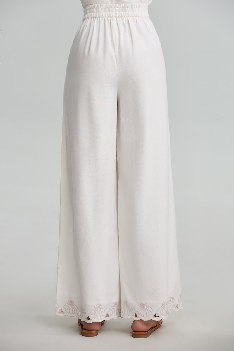 Embroidered Wide Leg Pants