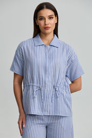 Striped Drawstring Shirt