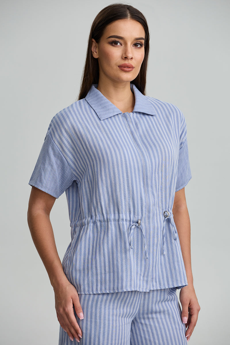 Striped Drawstring Shirt