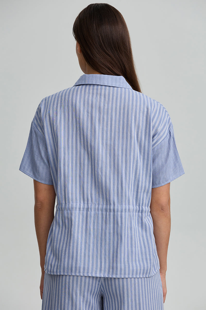Striped Drawstring Shirt
