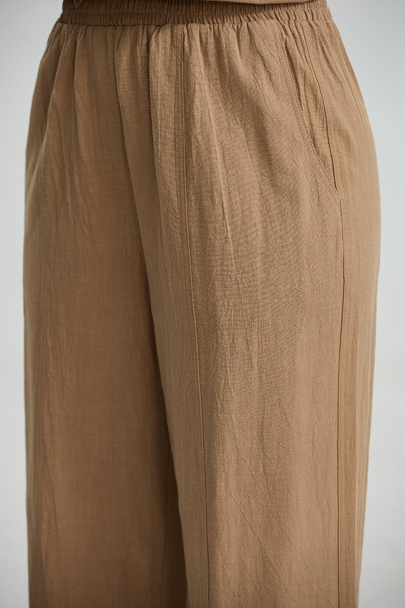 Wide Leg Elastic Waist Pants