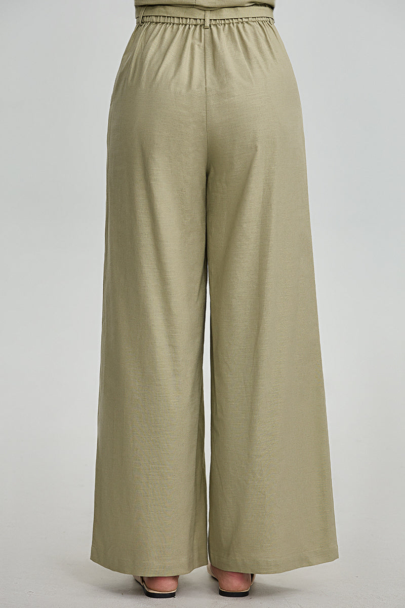 Wide Leg Belt Detail Pants