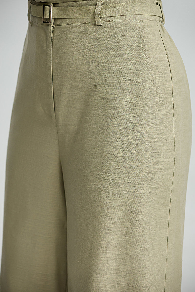 Wide Leg Belt Detail Pants