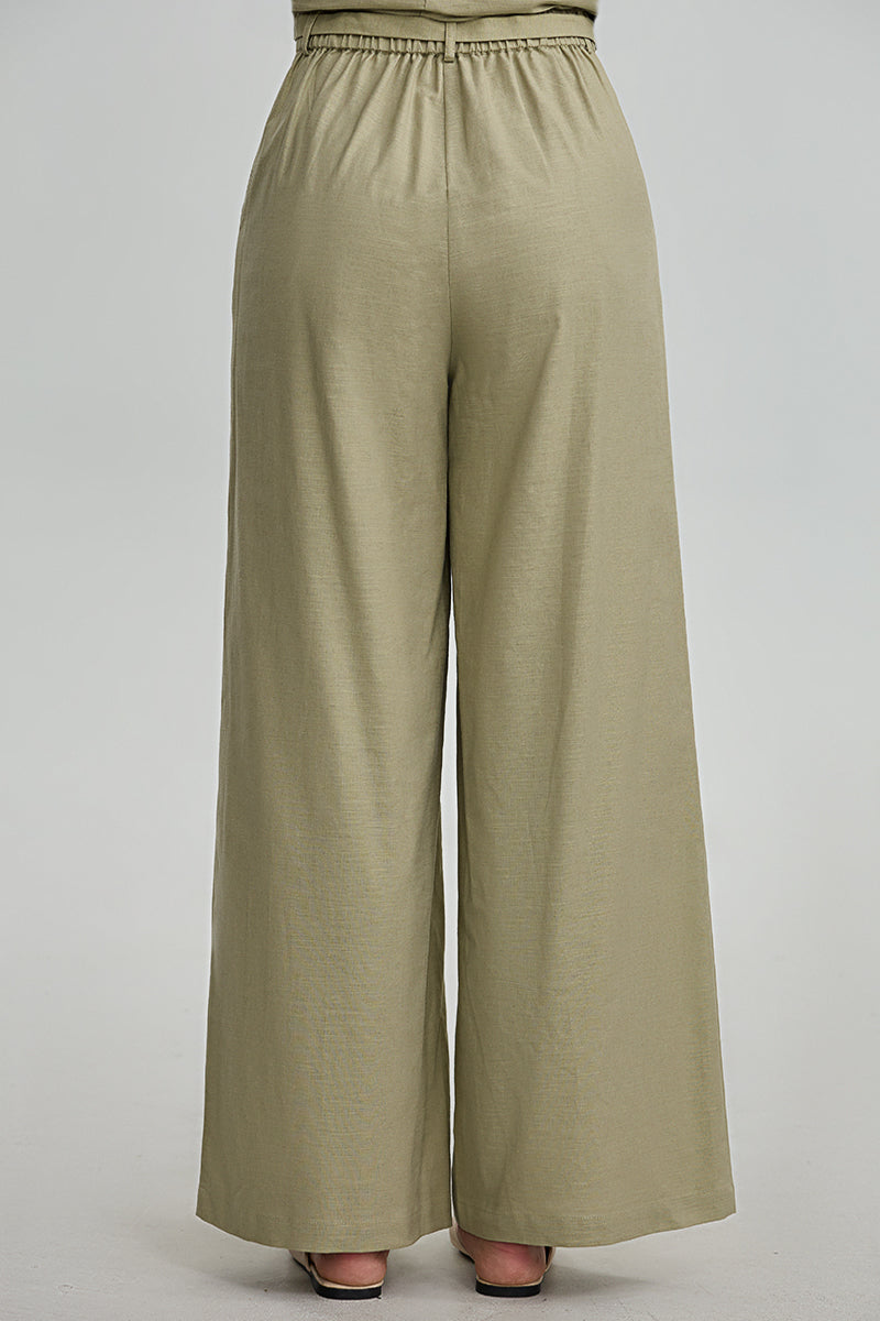 Wide Leg Belt Detail Pants