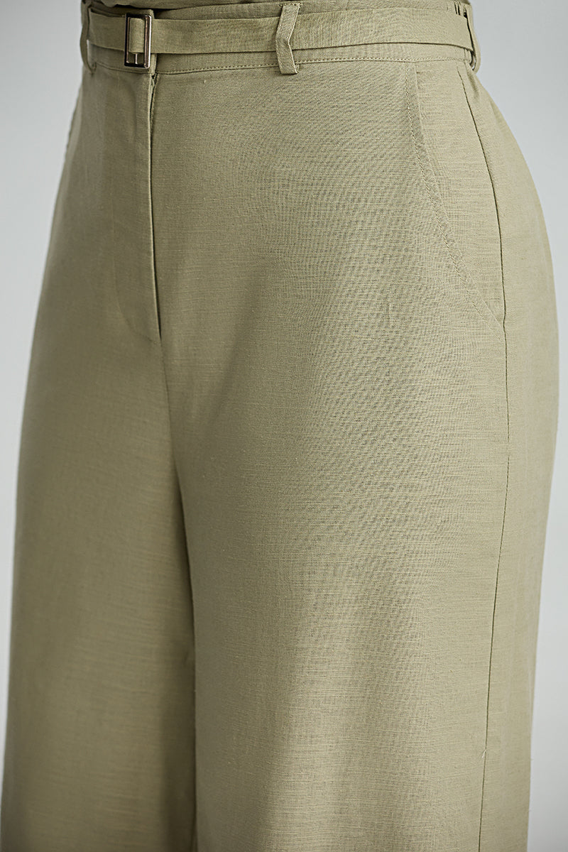 Wide Leg Belt Detail Pants