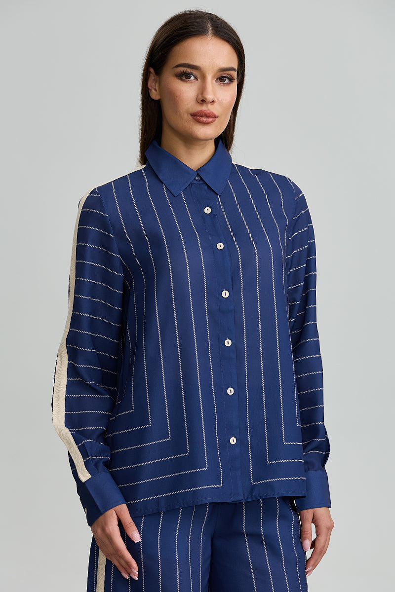 Striped Button Front Shirt