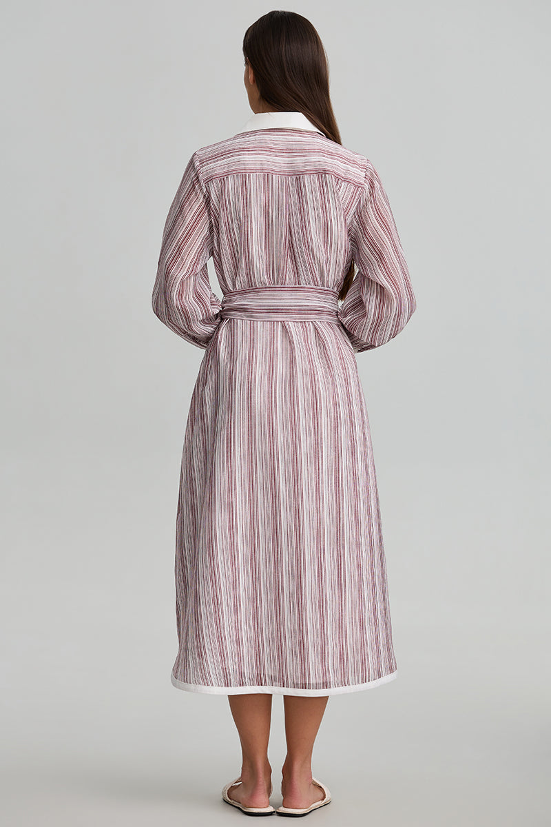 Striped Belted Shirt Dress