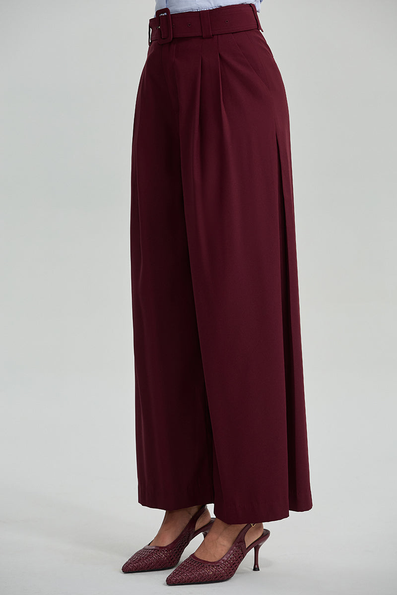 Pleated Belted Pants