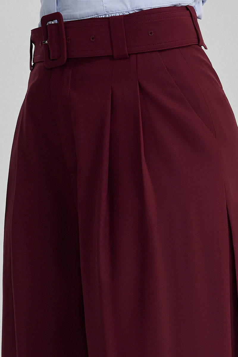 Pleated Belted Pants
