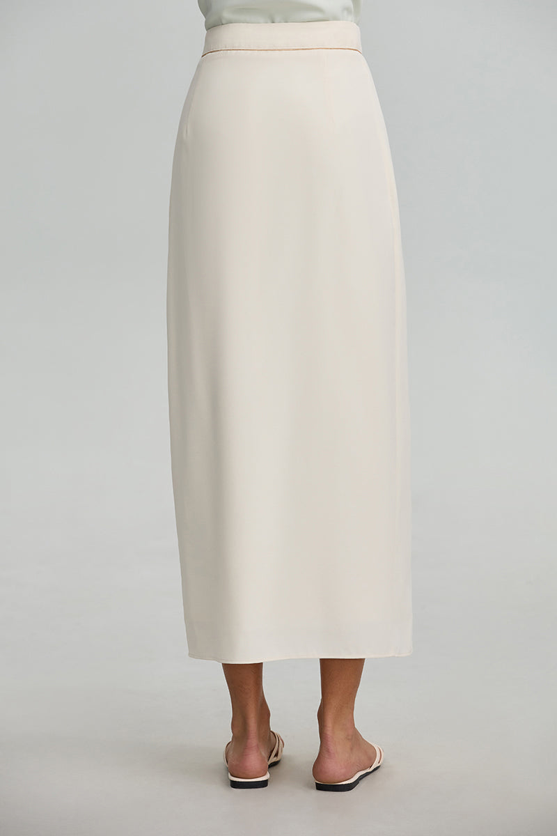 Wrap Front Pleated Skirt