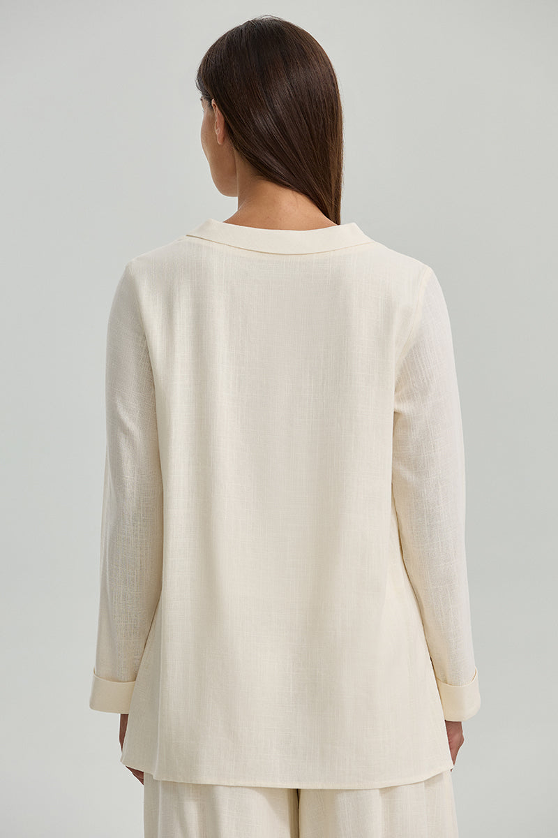 Textured Round Neck Blouse