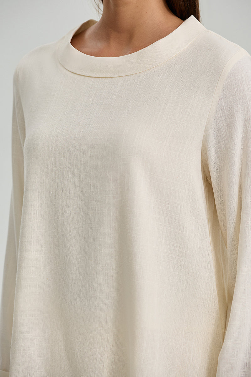 Textured Round Neck Blouse