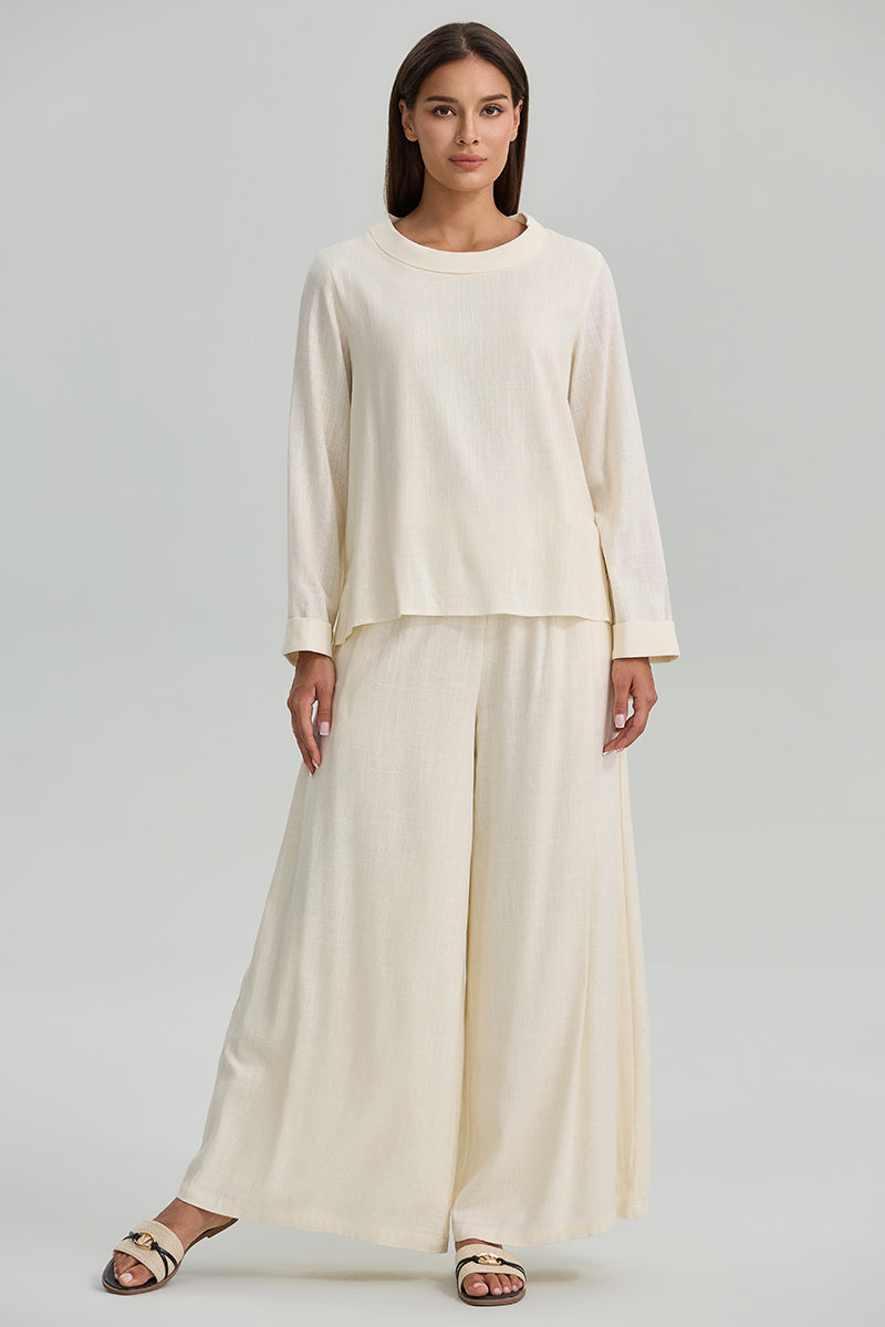 Wide Pants With Elastic Waist