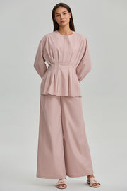 Wide Leg Pants With Buttons