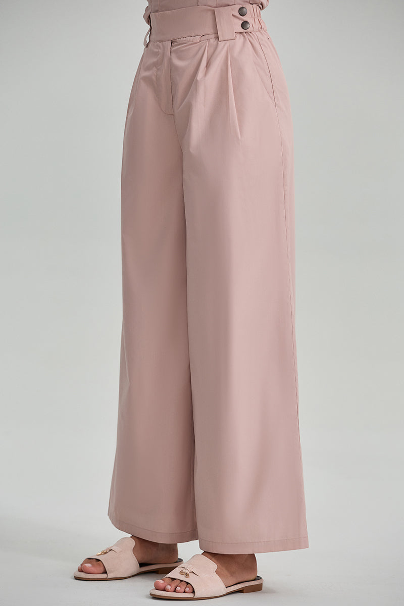 Wide Leg Pants With Buttons