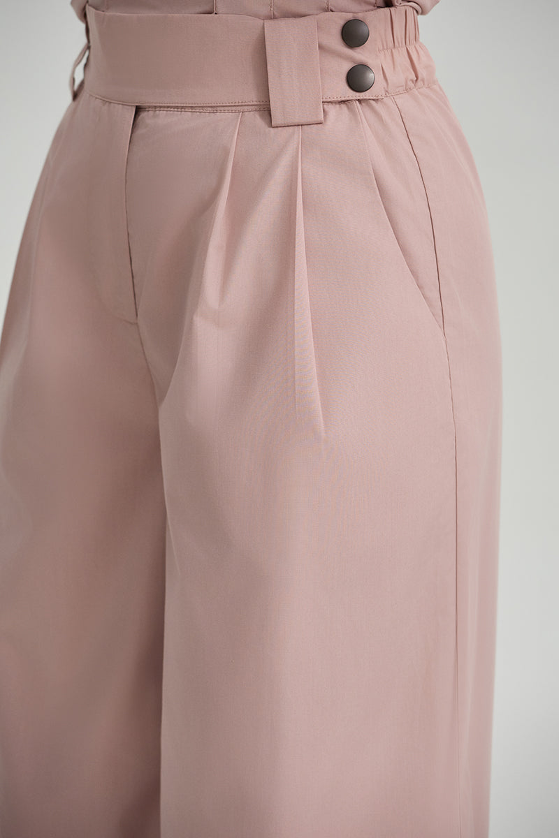 Wide Leg Pants With Buttons