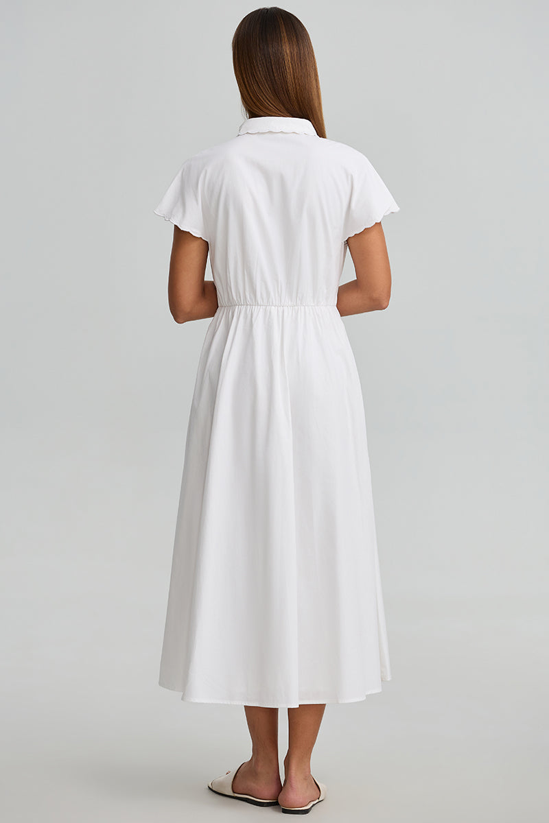 Cap Sleeve Shirt Midi Dress