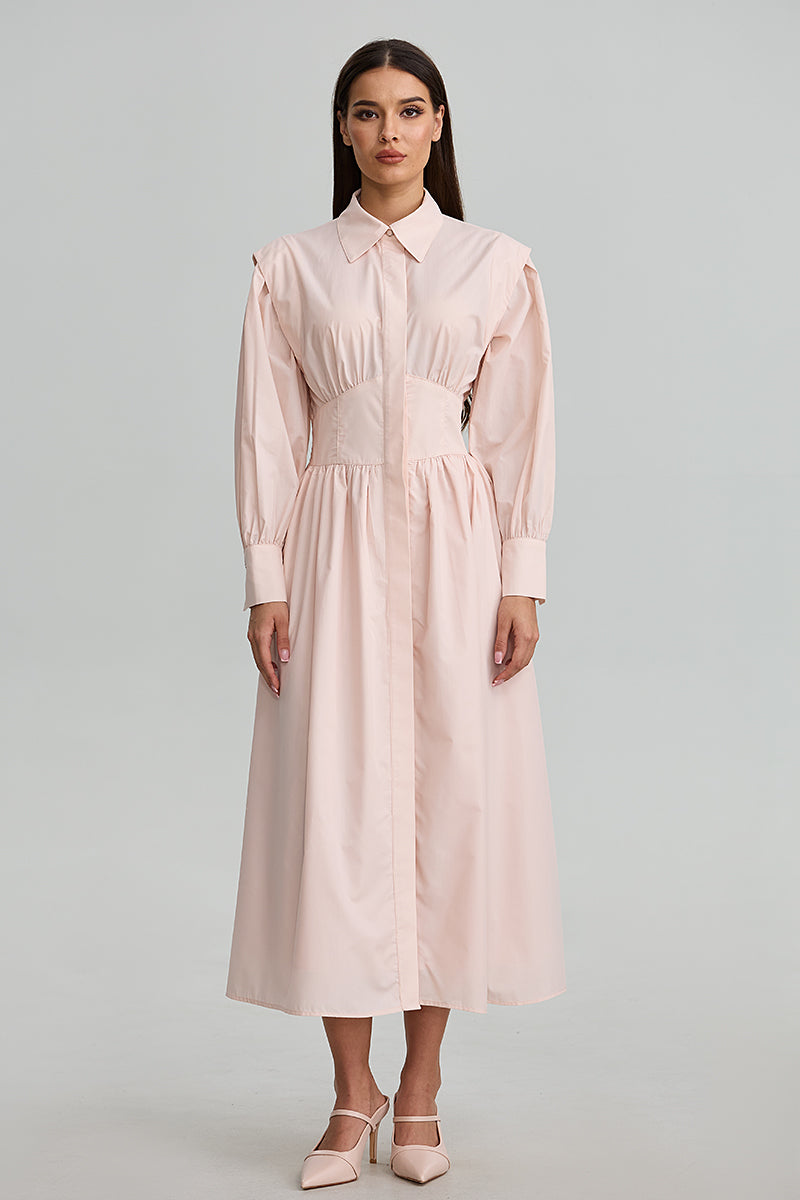 Structured Shoulder Shirt Dress