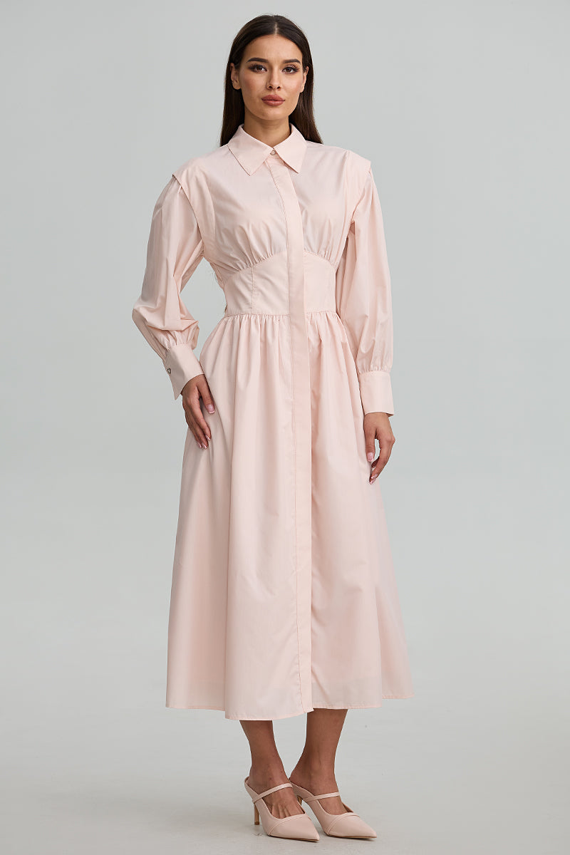 Structured Shoulder Shirt Dress