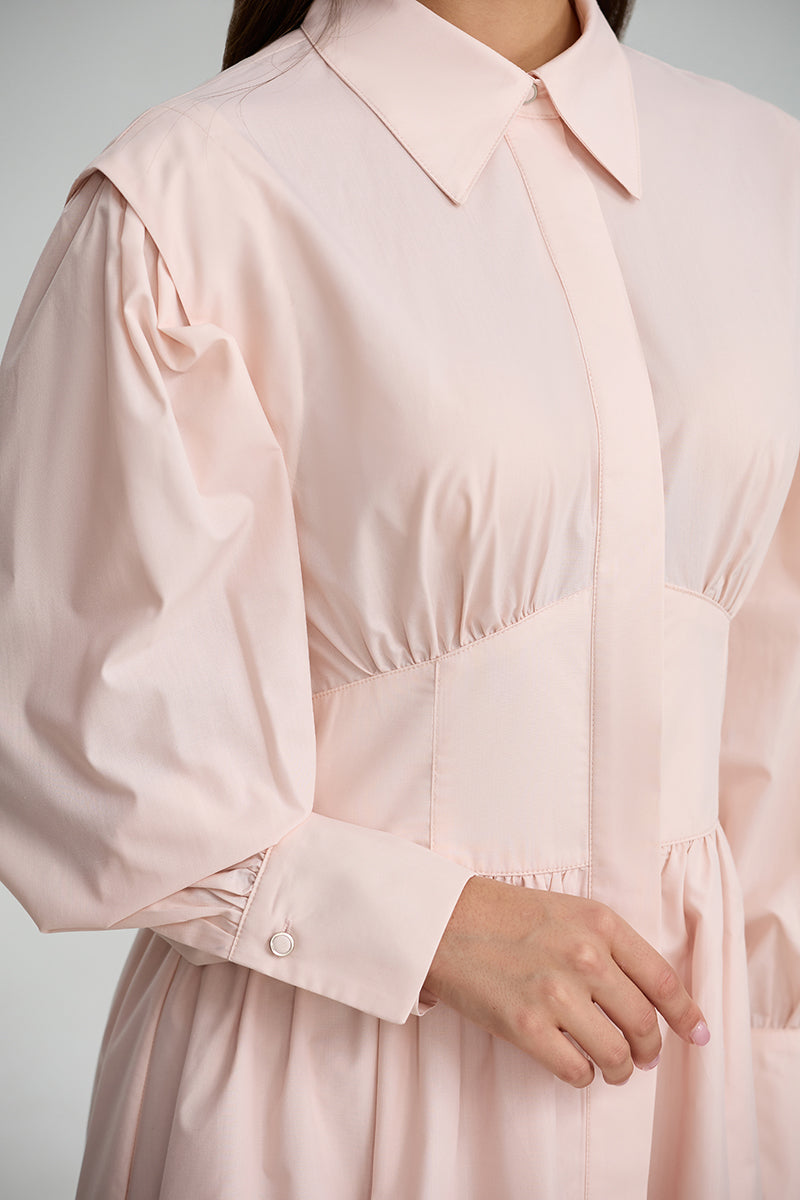 Structured Shoulder Shirt Dress